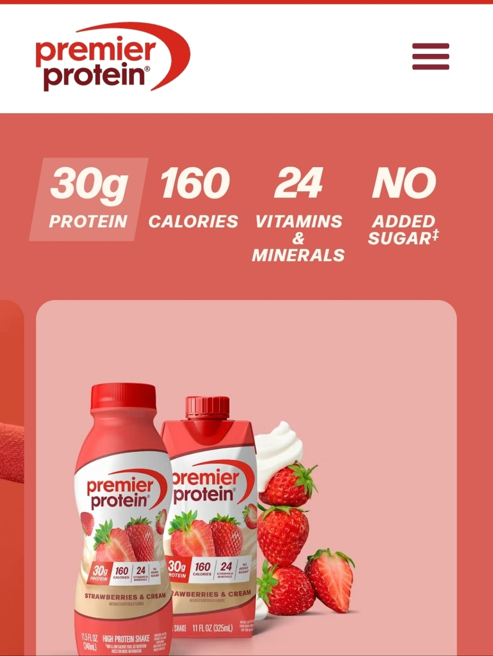 Premier Protein * Strawberries & Cream Shake - (12 pack)